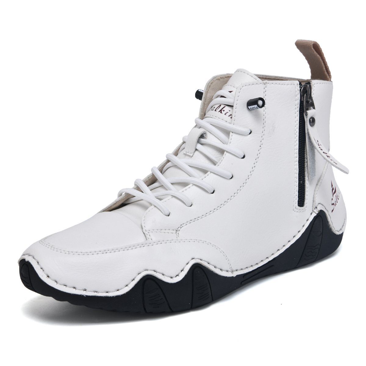 Men's Casual Leather Fashion Sneakers Ankle Chukka Boots Slip On Lightweight Loafers Walking Driving Shoes