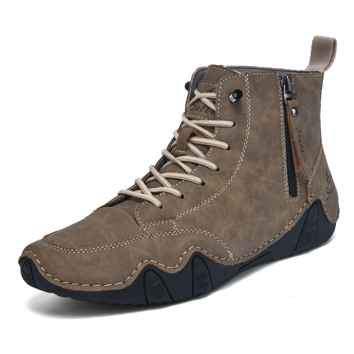 Men's Casual Leather Fashion Sneakers Ankle Chukka Boots Slip On Lightweight Loafers Walking Driving Shoes