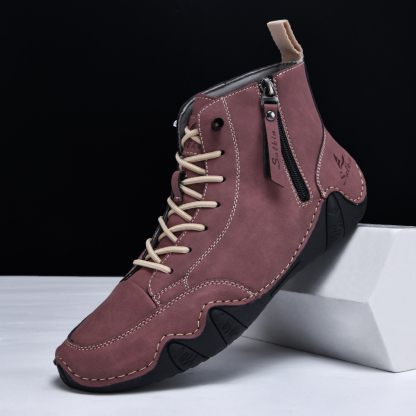 Men's Casual Leather Fashion Sneakers Ankle Chukka Boots Slip On Lightweight Loafers Walking Driving Shoes