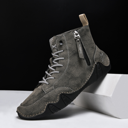 Men's Casual Leather Fashion Sneakers Ankle Chukka Boots Slip On Lightweight Loafers Walking Driving Shoes