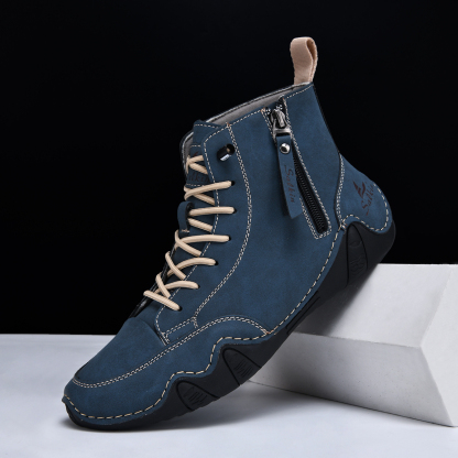 Men's Casual Leather Fashion Sneakers Ankle Chukka Boots Slip On Lightweight Loafers Walking Driving Shoes