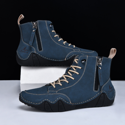 Men's Casual Leather Fashion Sneakers Ankle Chukka Boots Slip On Lightweight Loafers Walking Driving Shoes