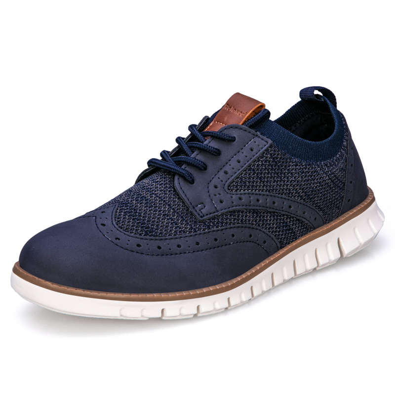 Men's KnitFlex SmartCraft Mesh Oxfords Sneakers Casual Dress Lace-Up Lightweight Walking Shoes