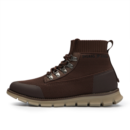 Mens Mid-Top Casual Breathable Sneaker Chukka Boots with Memory Foam insole