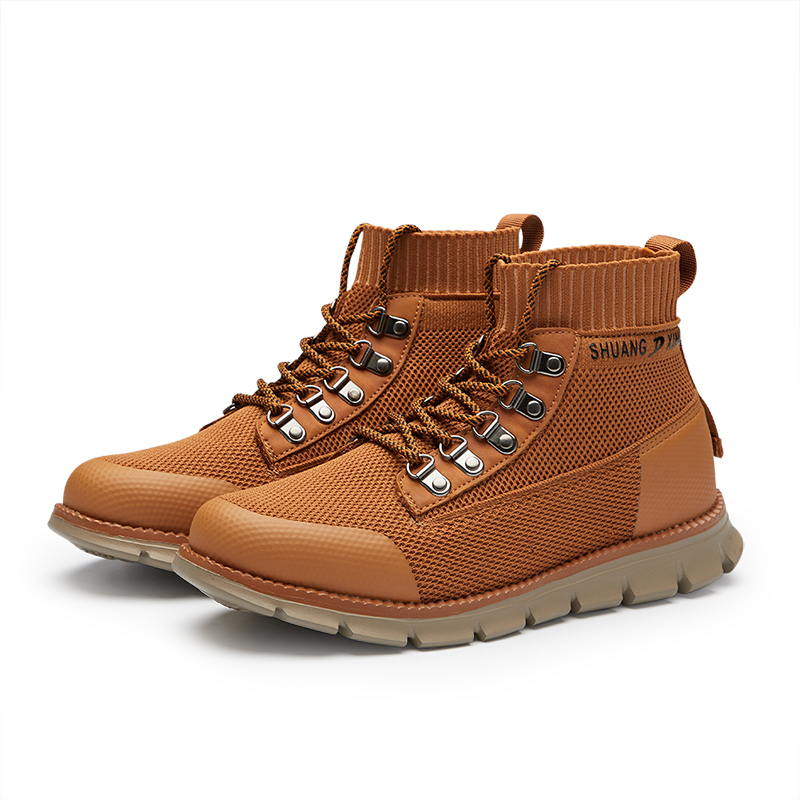 Mens Mid-Top Casual Breathable Sneaker Chukka Boots with Memory Foam insole