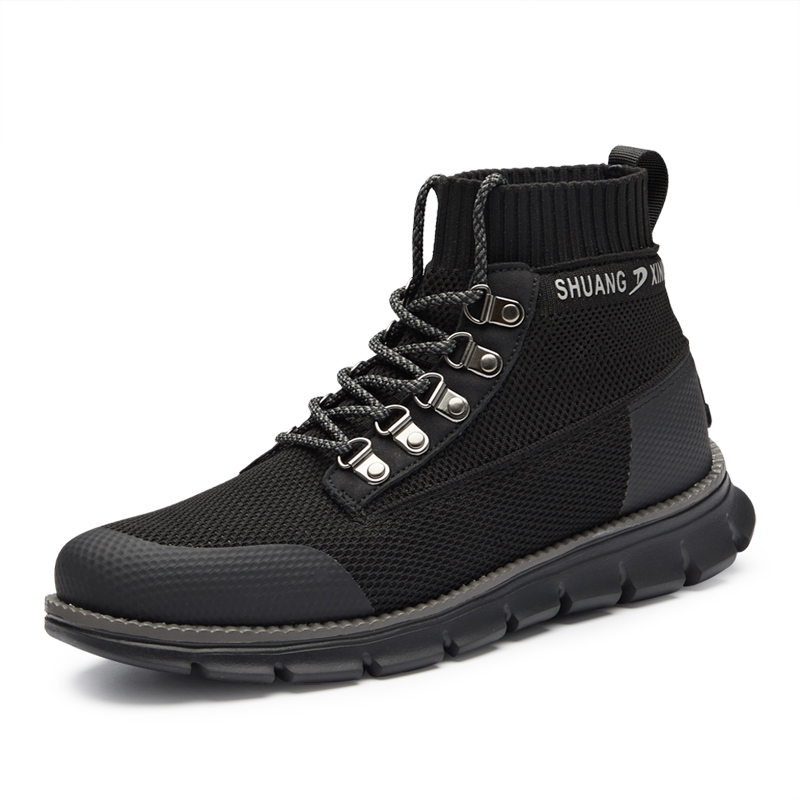 Mens Mid-Top Casual Breathable Sneaker Chukka Boots with Memory Foam insole