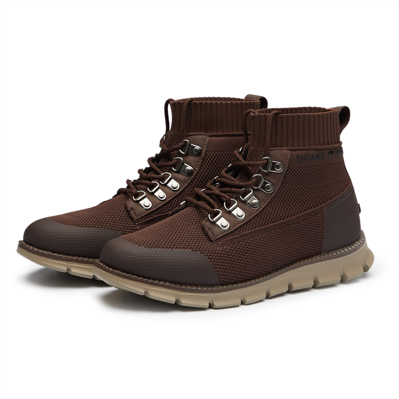 Mens Mid-Top Casual Breathable Sneaker Chukka Boots with Memory Foam insole