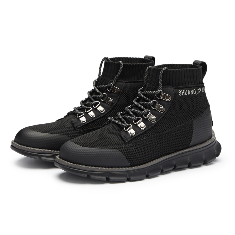 Mens Mid-Top Casual Breathable Sneaker Chukka Boots with Memory Foam insole