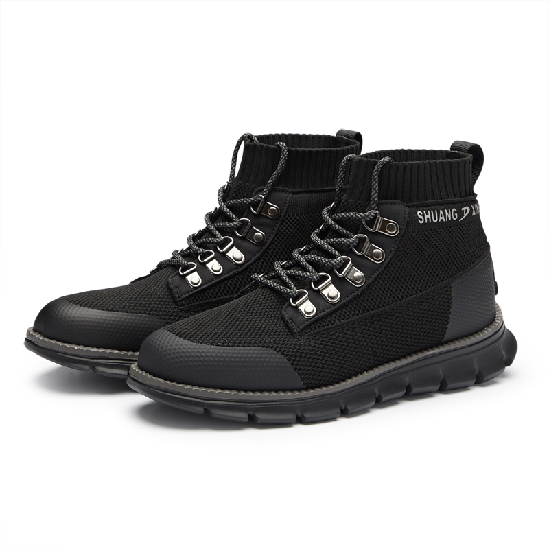 Mens Mid-Top Casual Breathable Sneaker Chukka Boots with Memory Foam insole