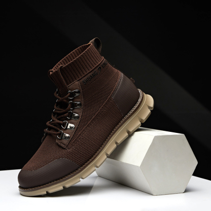 Mens Mid-Top Casual Breathable Sneaker Chukka Boots with Memory Foam insole