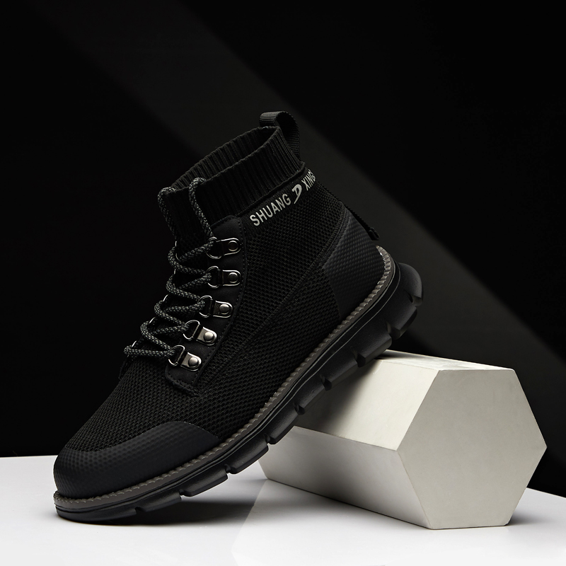 Mens Mid-Top Casual Breathable Sneaker Chukka Boots with Memory Foam insole