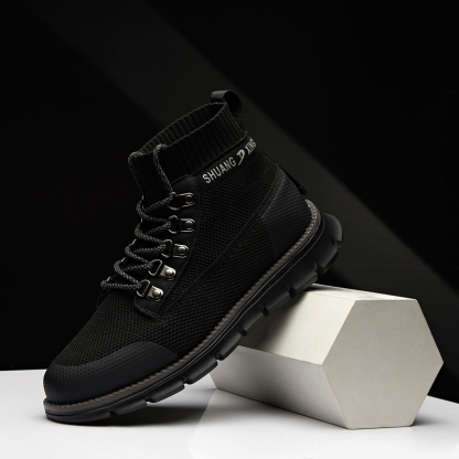 Mens Mid-Top Casual Breathable Sneaker Chukka Boots with Memory Foam insole