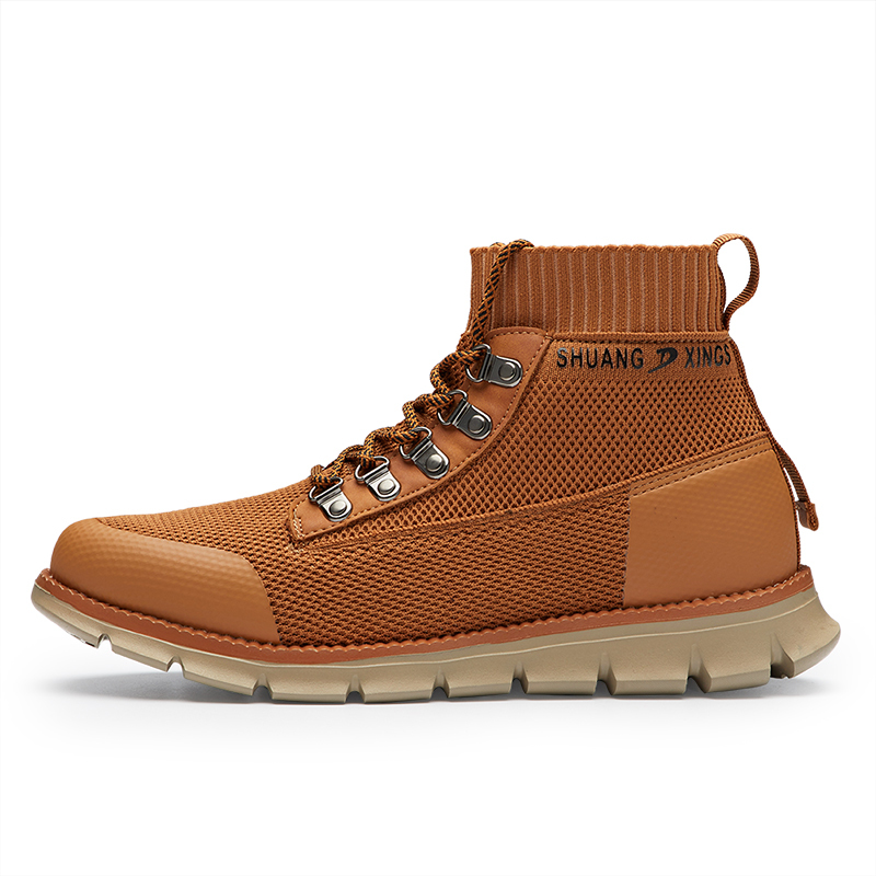 Mens Mid-Top Casual Breathable Sneaker Chukka Boots with Memory Foam insole