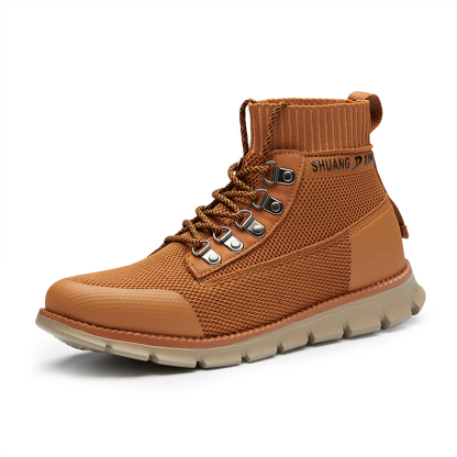 Mens Mid-Top Casual Breathable Sneaker Chukka Boots with Memory Foam insole