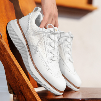 Men's Blue Casual Sneakers, Artificial Leather Upper,Thick Soles, Big Sizes, British Style, Brogues Shoes,Comfortable