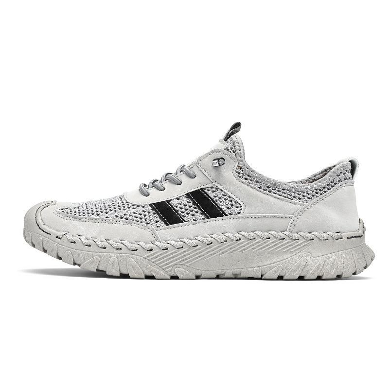 Men's Casual Handmade Breathable Hollow Mesh Loafers Outdoor Lightweight and Fashionable Soft Soled Driving Shoes