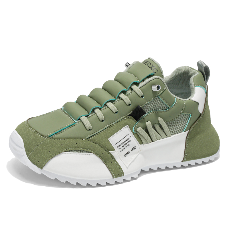 Comfy Trendy Platform Shoes for Outdoor Walking Jogging Camping, All Seasons Men's Lace Up Sneakers