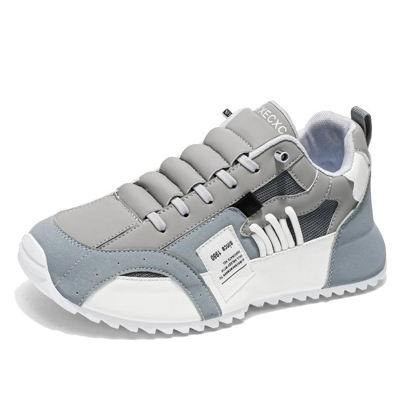 Comfy Trendy Platform Shoes for Outdoor Walking Jogging Camping, All Seasons Men's Lace Up Sneakers