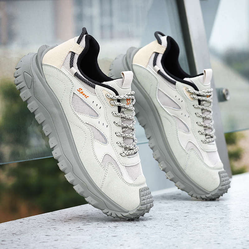 Plus Size 2025 Spring Men's Casual Fashion Sneakers Match Color Striped Street Style Lace-up Low-top Tire Pattern Sole Wear Resistant Non-Slip 004