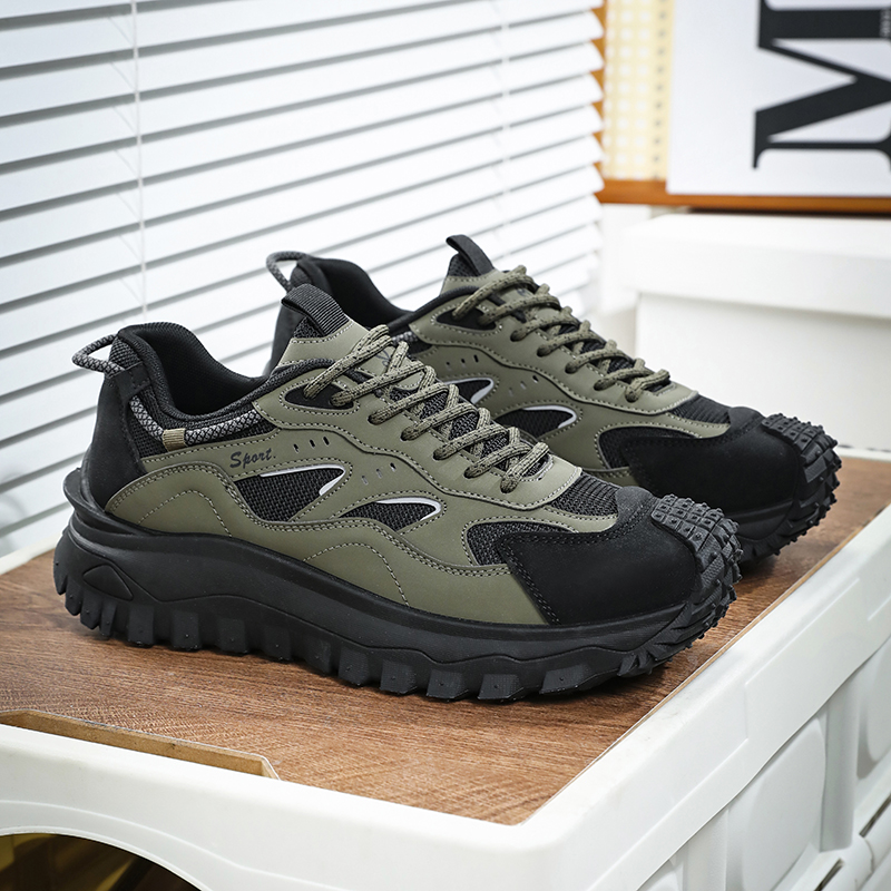 Plus Size 2025 Spring Men's Casual Fashion Sneakers Match Color Striped Street Style Lace-up Low-top Tire Pattern Sole Wear Resistant Non-Slip 004