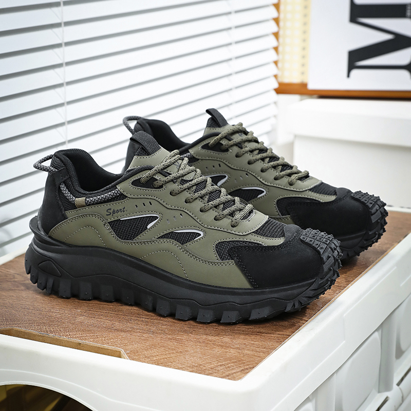 Plus Size 2025 Spring Men's Casual Fashion Sneakers Match Color Striped Street Style Lace-up Low-top Tire Pattern Sole Wear Resistant Non-Slip 004