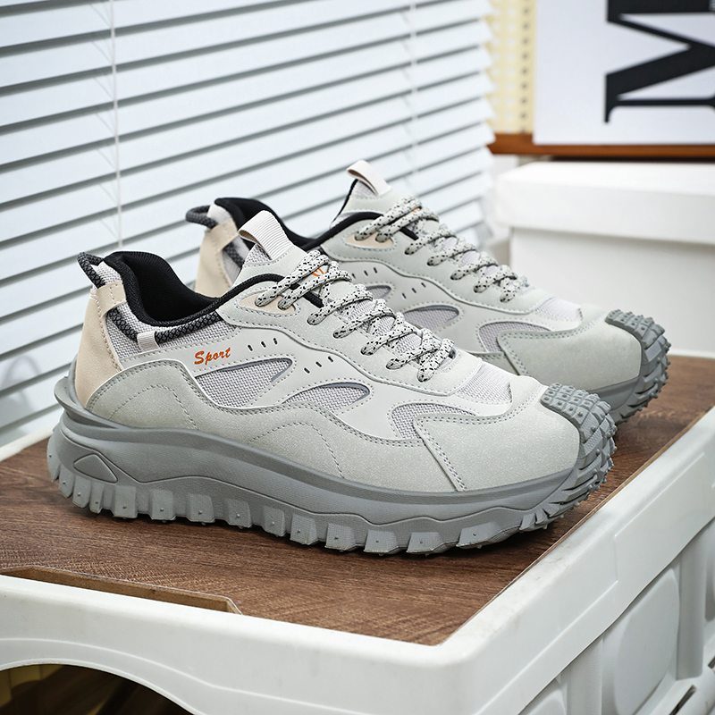 Plus Size 2025 Spring Men's Casual Fashion Sneakers Match Color Striped Street Style Lace-up Low-top Tire Pattern Sole Wear Resistant Non-Slip 004