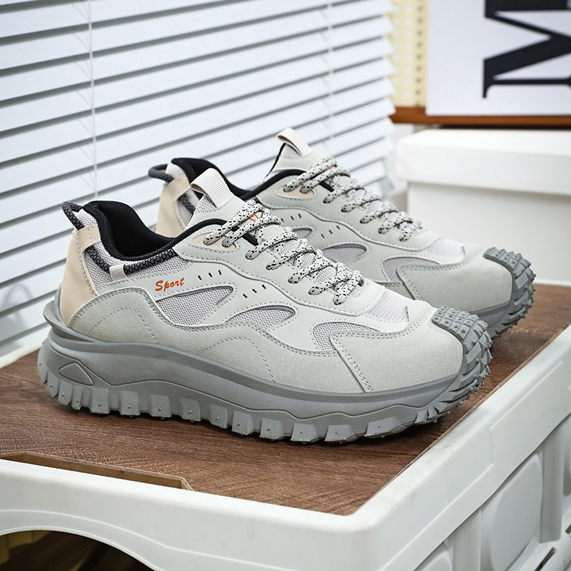 Plus Size 2025 Spring Men's Casual Fashion Sneakers Match Color Striped Street Style Lace-up Low-top Tire Pattern Sole Wear Resistant Non-Slip 004