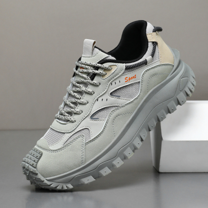 Plus Size 2025 Spring Men's Casual Fashion Sneakers Match Color Striped Street Style Lace-up Low-top Tire Pattern Sole Wear Resistant Non-Slip 004