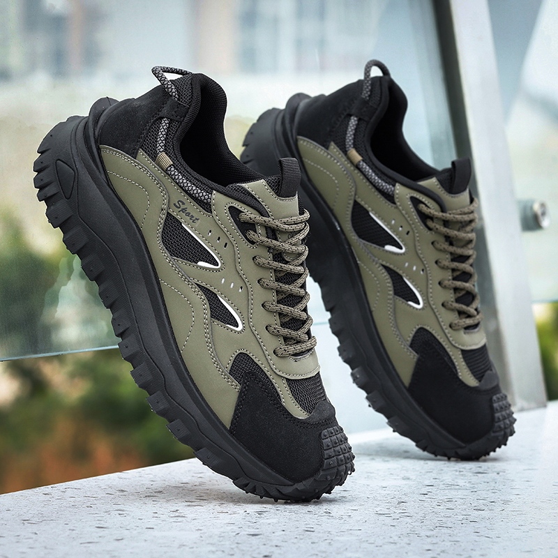 Plus Size 2025 Spring Men's Casual Fashion Sneakers Match Color Striped Street Style Lace-up Low-top Tire Pattern Sole Wear Resistant Non-Slip 004