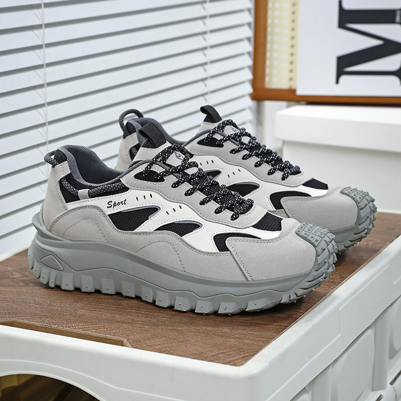 Plus Size 2025 Spring Men's Casual Fashion Sneakers Match Color Striped Street Style Lace-up Low-top Tire Pattern Sole Wear Resistant Non-Slip 004