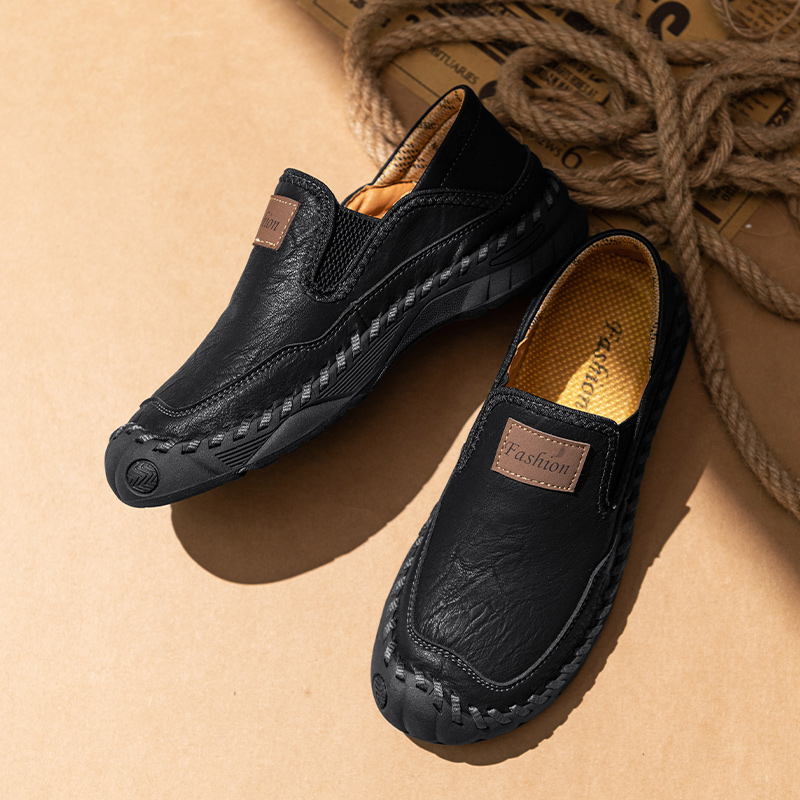 Men's Orthopedic Arch Support Casual Loafers – Breathable Microfiber Leather Slip-On Driving Shoes with Anti-Slip Sole for Work & Daily Wear