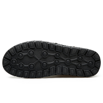 Men's Slip On Loafers Leather Casual Shoes,Lightweight Comfy Vintage Hand-Stitching Zip Driving Walking Sneakers