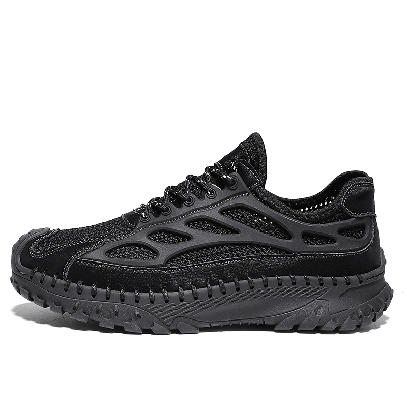 ⏰Limited Time 50% OFF🛒Men’s Lace-Up Orthopedic Leather Hiking Shoes – Breathable Mesh, Durable Rubber Sole, Lightweight & Supportive