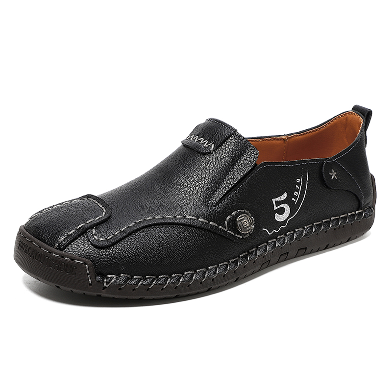 Mens Casual Shoes Summer Breathable Sneakers Loafers Walking Shoes Hand Made Lace-Up Leather Dress Flats Shoes for Driving Business Working Office