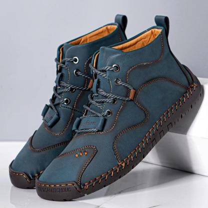 Mens Casual Shoes Summer Breathable Sneakers Loafers Walking Shoes Hand Made Lace-Up Leather Dress Flats Shoes for Driving Business Working Office