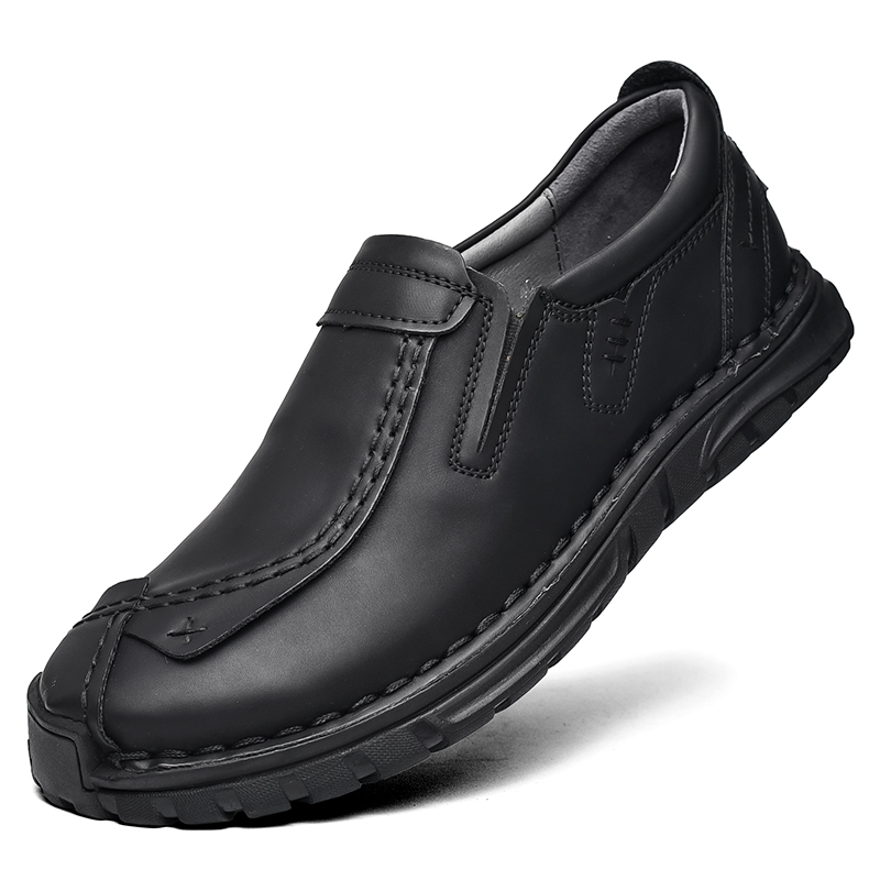 Mens Casual Shoes Summer Breathable Sneakers Loafers Walking Shoes Hand Made Lace-Up Leather Dress Flats Shoes for Driving Business Working Office