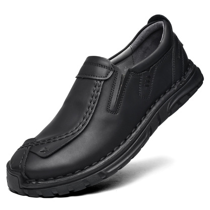 Mens Casual Shoes Summer Breathable Sneakers Loafers Walking Shoes Hand Made Lace-Up Leather Dress Flats Shoes for Driving Business Working Office