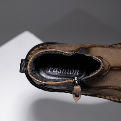 Men's Comfortable Orthopedic Leather Shoes - Lightweight ; Round Toe ; Breathable ; Arch Support ; Non-Slip ; Durable for 3 years