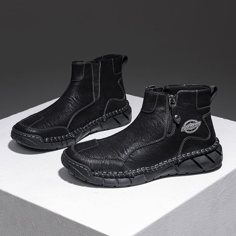 Men's Comfortable Orthopedic Leather Shoes - Lightweight ; Round Toe ; Breathable ; Arch Support ; Non-Slip ; Durable for 3 years