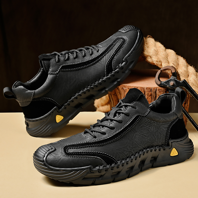 Men's Comfortable Orthopedic Leather Shoes - Lightweight ; Round Toe ; Breathable ; Arch Support ; Non-Slip ; Durable for 3 years