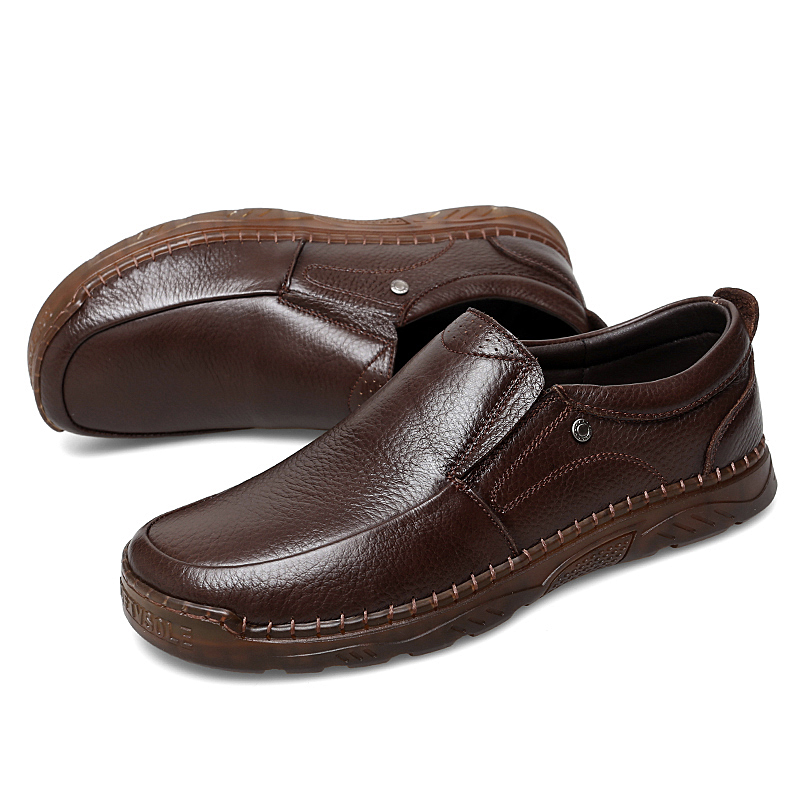 ⏰ Clearance Sale – 70% OFF 🔥Men's Comfortable Handmade Leather Shoes – Waterproof, Arch Support, Pressure Relief, Spacious Toe Box Outdoor Leather Shoes