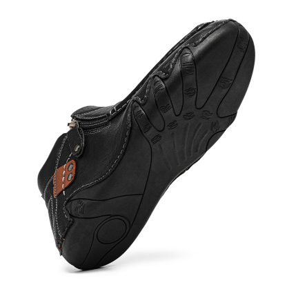 Limited Time Sale 70% OFF – Men’s Retro Leather Zip Boots Built for Comfort, Wide Toe, Arch Support, Pressure Relief, Waterproof for Every Season