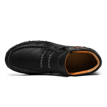 Limited Time Sale 70% OFF – Men’s Retro Leather Zip Boots Built for Comfort, Wide Toe, Arch Support, Pressure Relief, Waterproof for Every Season