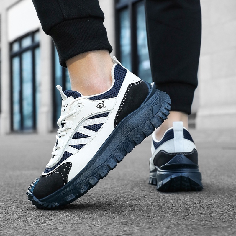 Plus Size 2025 Spring Men's Casual Fashion Sneakers Match Color Striped Street Style Lace-up Low-top Tire Pattern Sole Wear Resistant Non-Slip