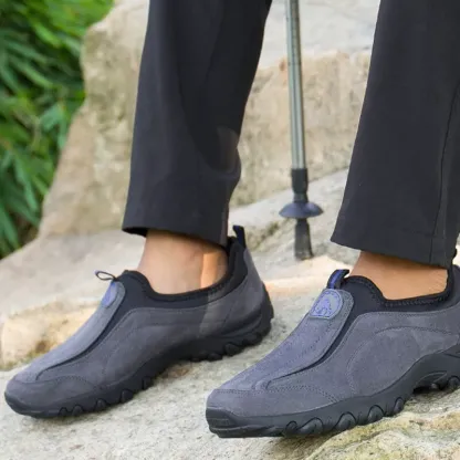 Men's Outdoor Orthopedic Arch Support Wide Toe Slip-On Hiking Shoes Lightweight Comfortable Waterproof Anti-Slip Sneakers