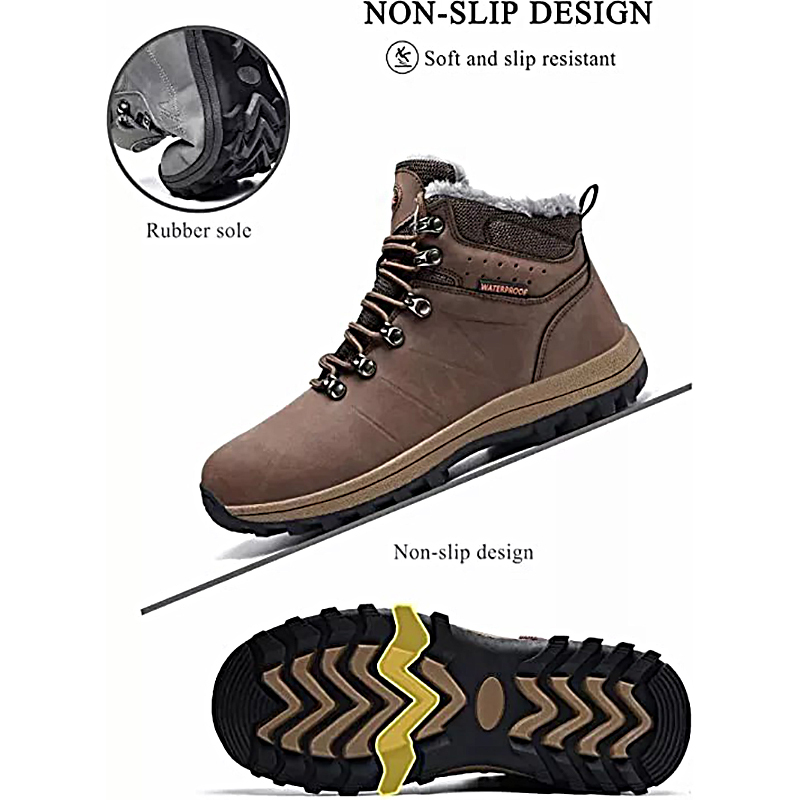 Men's Waterproof Puncture Resistant Hiking Boots Wide Toe Arch Support Work Boots