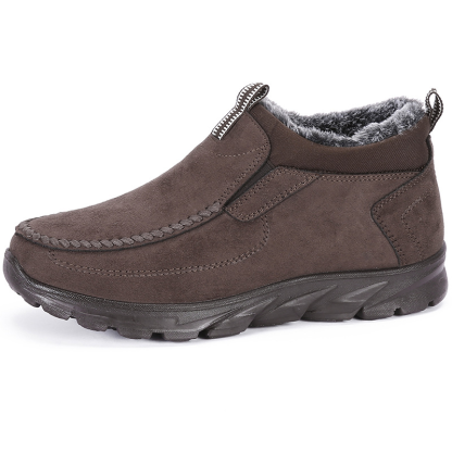 Men's Winter Warm Wide Head Non-Slip Waterproof Slip-On Snow Boots