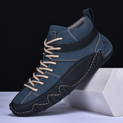 Men's Outdoor Comfort Leather Arch Support Shock Absorption Boots, Non-slip Durable Driving Boots