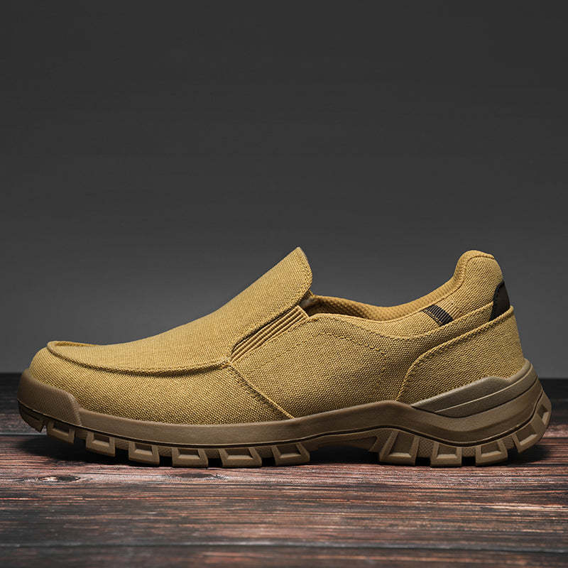 Men's Comfortable Non-Slip Pigskin Slip-On Casual Walking Shoes Outdoor Sports Shoes