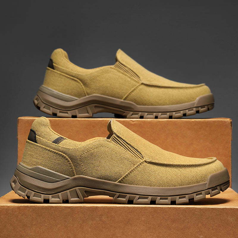 Men's Comfortable Non-Slip Pigskin Slip-On Casual Walking Shoes Outdoor Sports Shoes